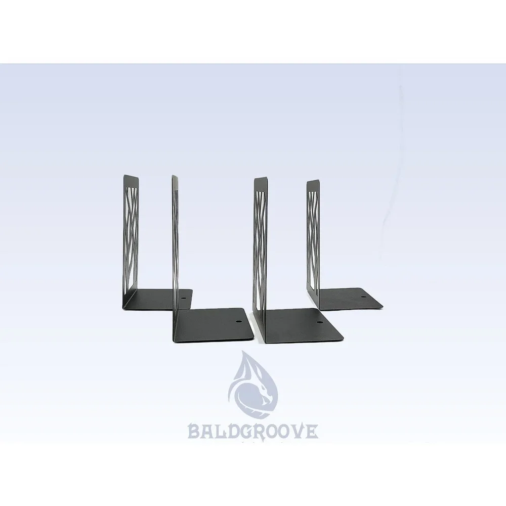 Metal Tree Design Bookends Set‎ of 4 Black